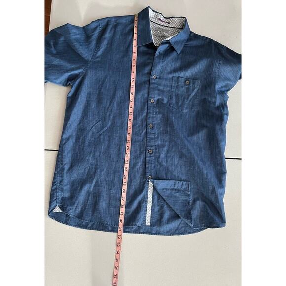 Ted Baker London Navy Blue Linen Cotton Blend Long Sleeve shirt Sz 7 (XXXL) $210 - Picture 13 of 15